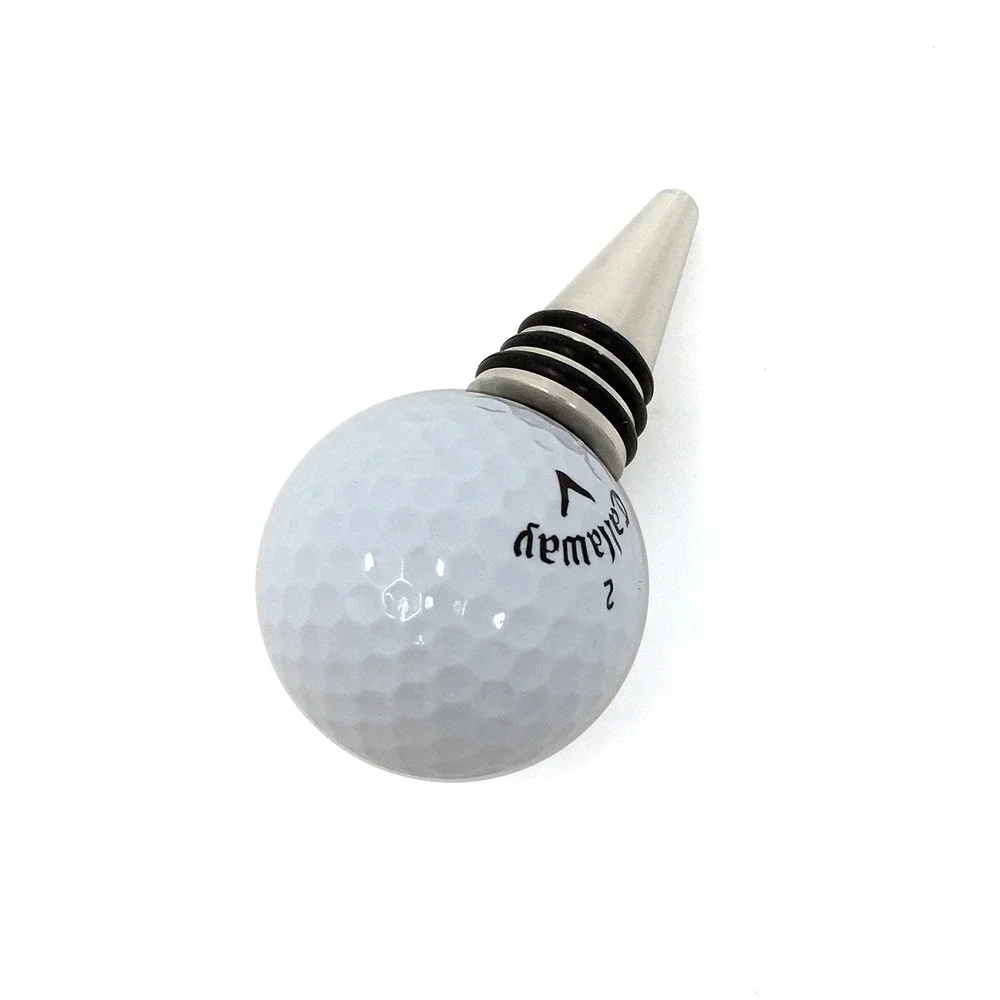 Golf Ball Wine Stopper Handmade with Stainless Steel Base